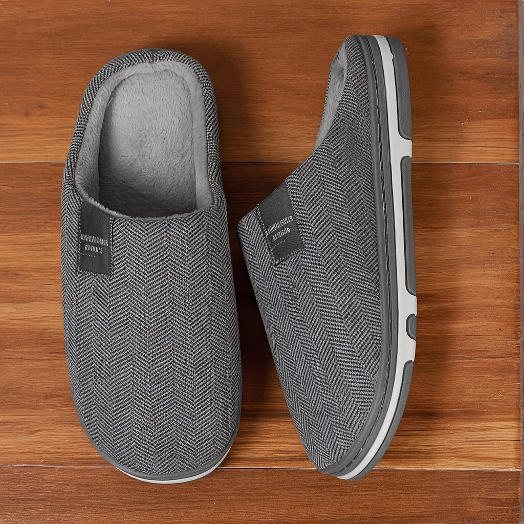 Unisex Plush Slippers Indoor House Slip-On Warm Thick Sole