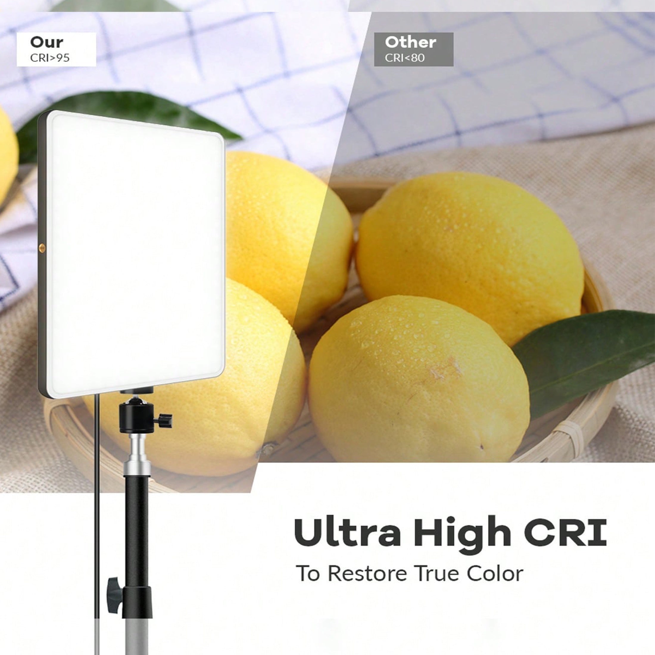 10-Inch LED Panel Light with Phone Holder and Adjustable Tripod Stand Photography Lighting Kit