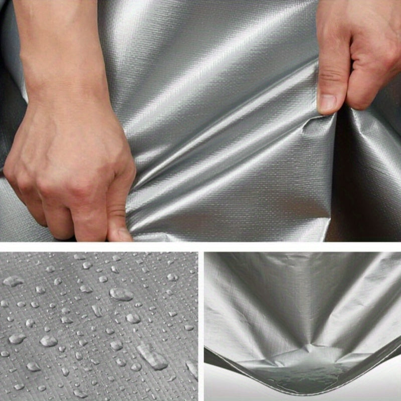 Плотный водонепроницаемый брезент с металлическими люверсами для защиты на открытом воздухе, разные размеры, серебристый
