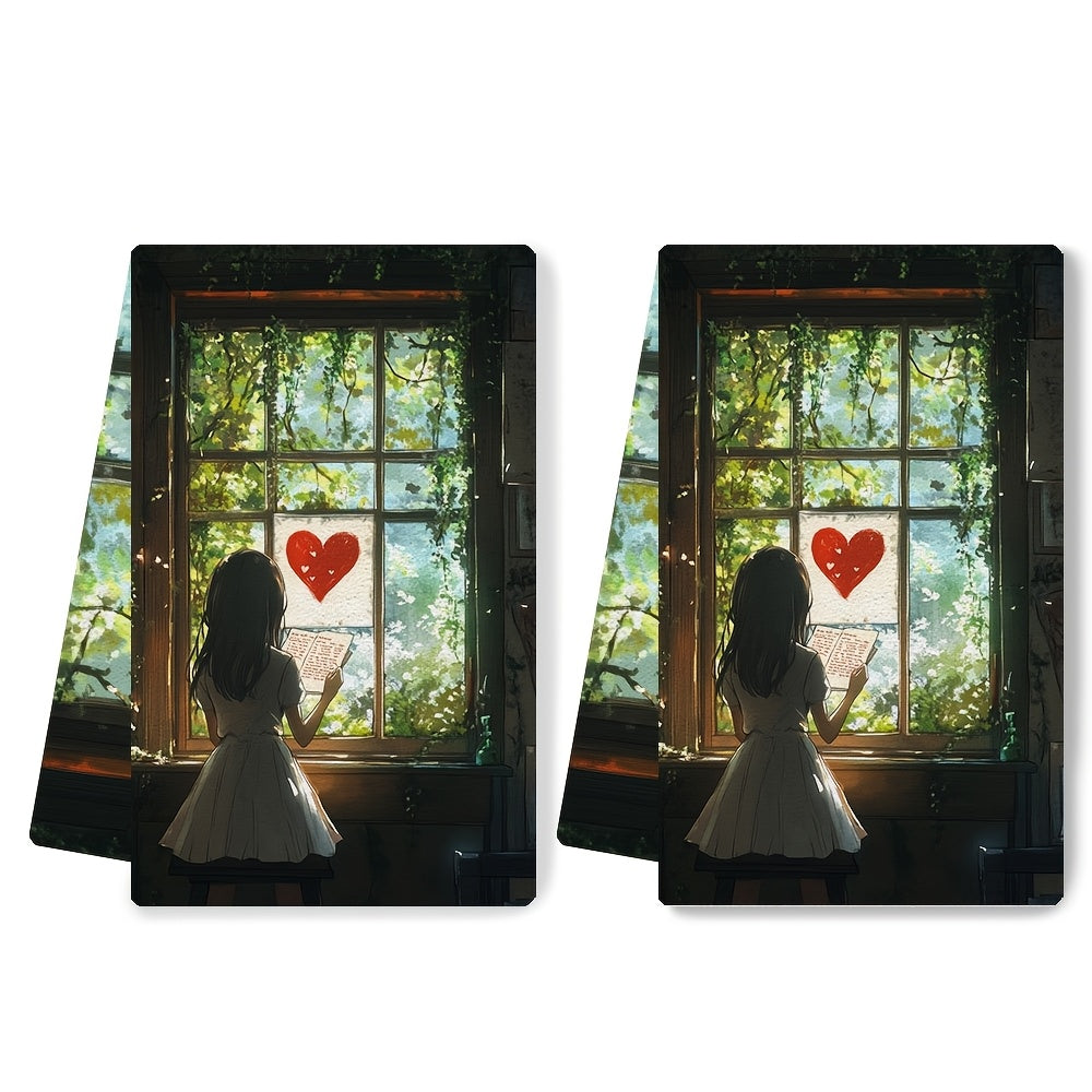 Two-Pack Ultra Soft Polyester Dish Towels, High Absorbency, 40x60 cm