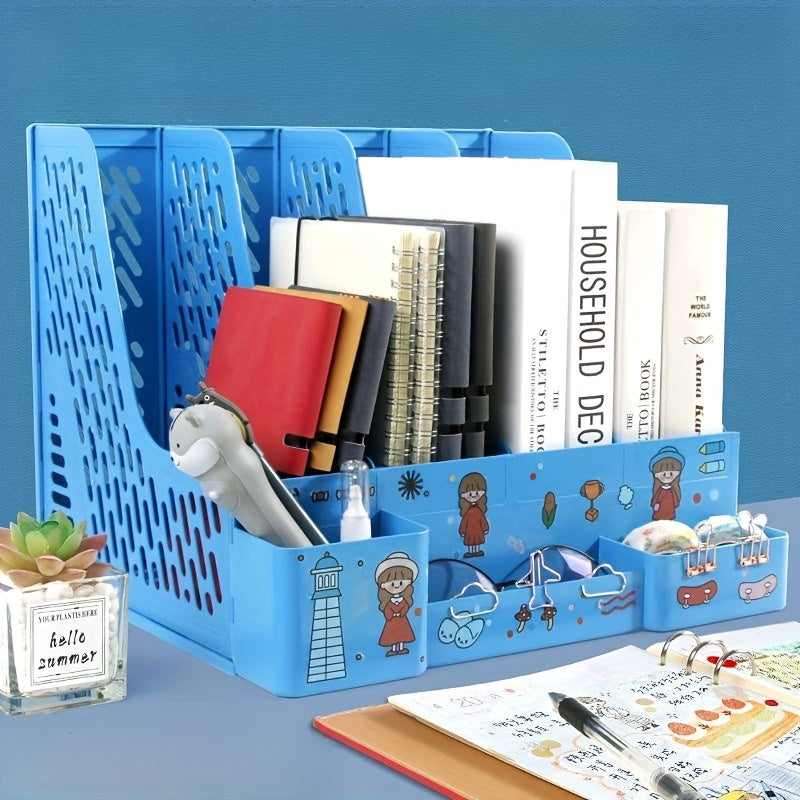 Desktop File Organizer for A4 Files Plastic Office Desk Storage Box