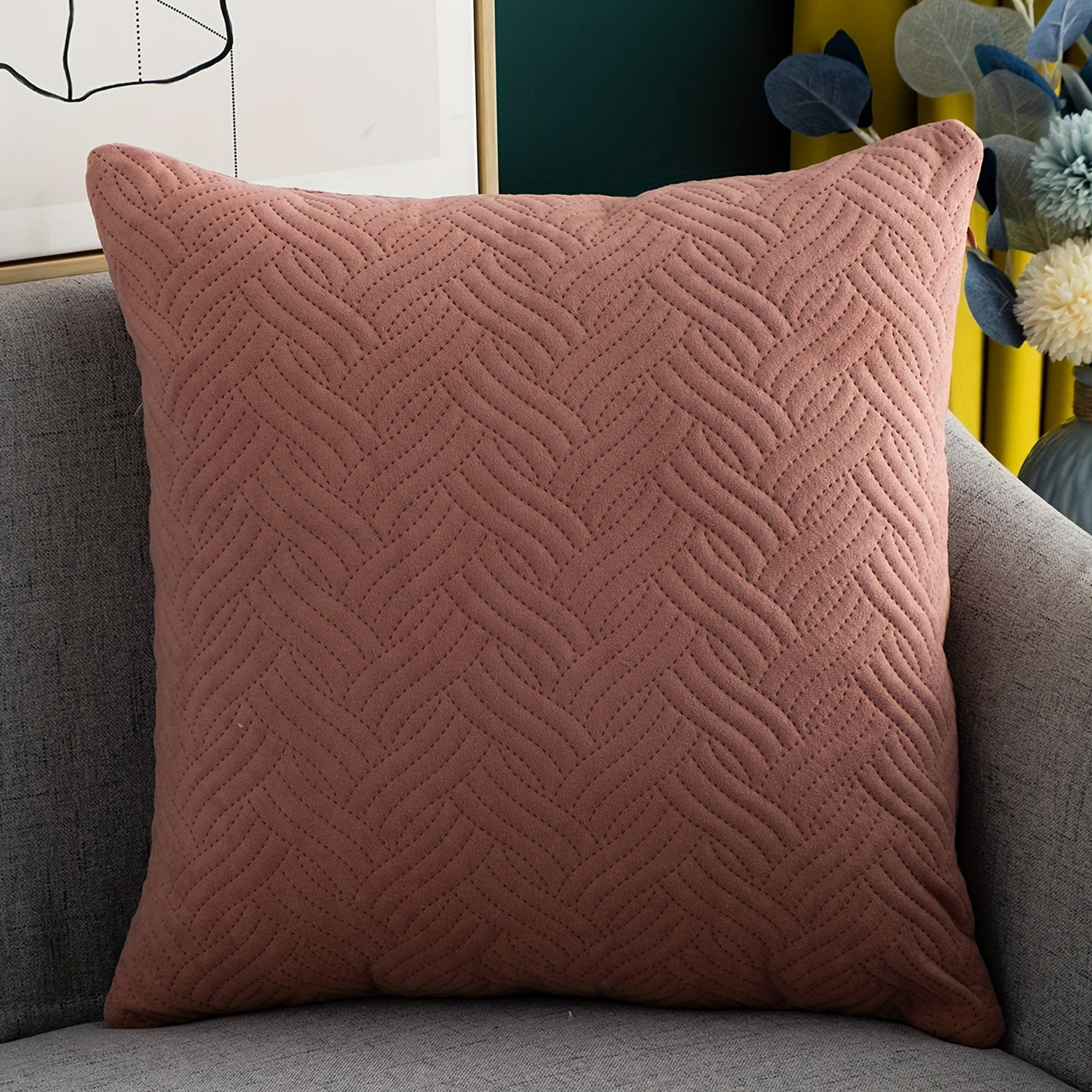 Luxurious Velvet Plush Pillow Cover for Bedroom Living Room and Car Decor