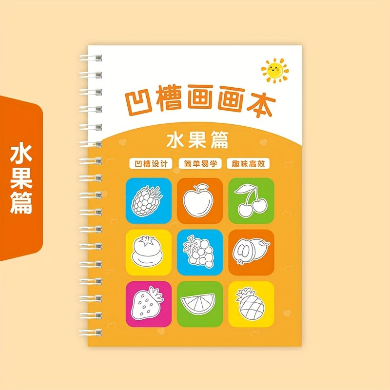 3D Groove Writing Board for Learning Numbers Letters Drawing Math Practice Blue Educational Handwriting Kit