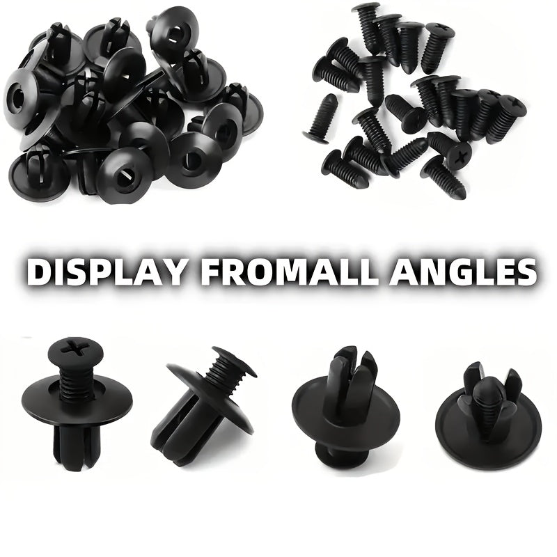 20/60/120pcs 8mm Black Plastic Rivets Car Bumper Fasteners Durable Clips