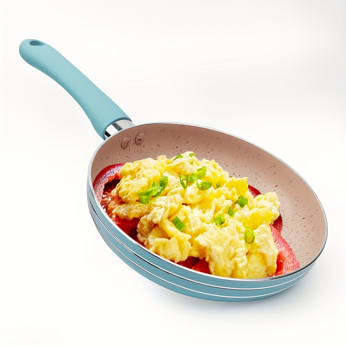 Small Non-Stick Aluminum Frying Pan in Pastel Colors for Kitchen Use