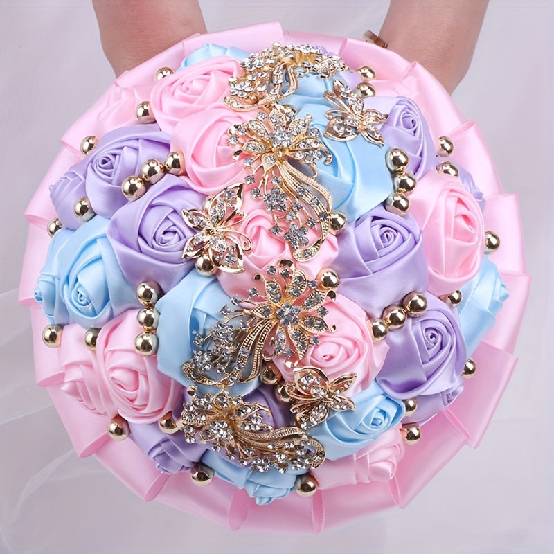 Elegant Qizlar uchun gullar to'plami Qizil samoviy güllar bilan Kristal va Marjon tafsilotlari bilan