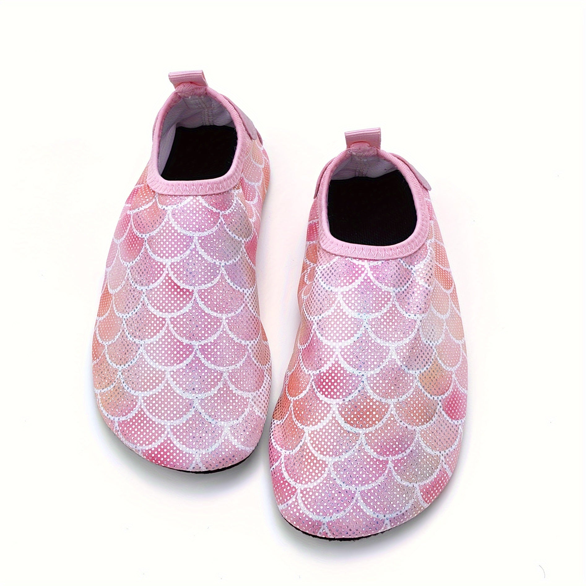 Girls' Mermaid Scale Aqua Socks Slip-On Water Shoes for Beach Pool Outdoor Activities