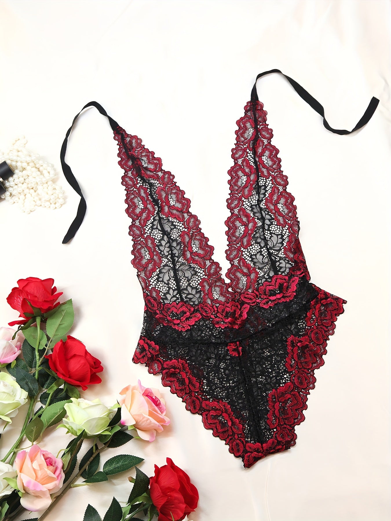 Six-Color Lace Strap-On Lingerie for Women with Adjustable Fit