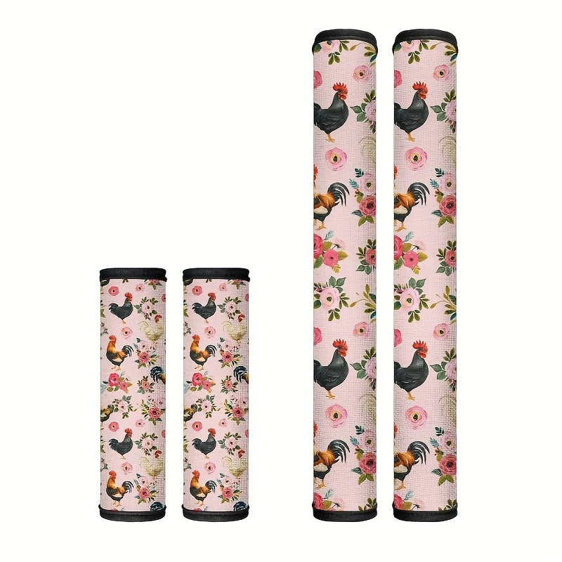 4-to'plam Qo'ycha Tasviri Muzlatgich Qo'lqoplari Polyester Antiskid Oshxona Dekori