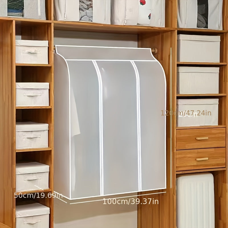 Large Capacity Translucent Garment Bag with Zipper for Suits Dresses and Jackets