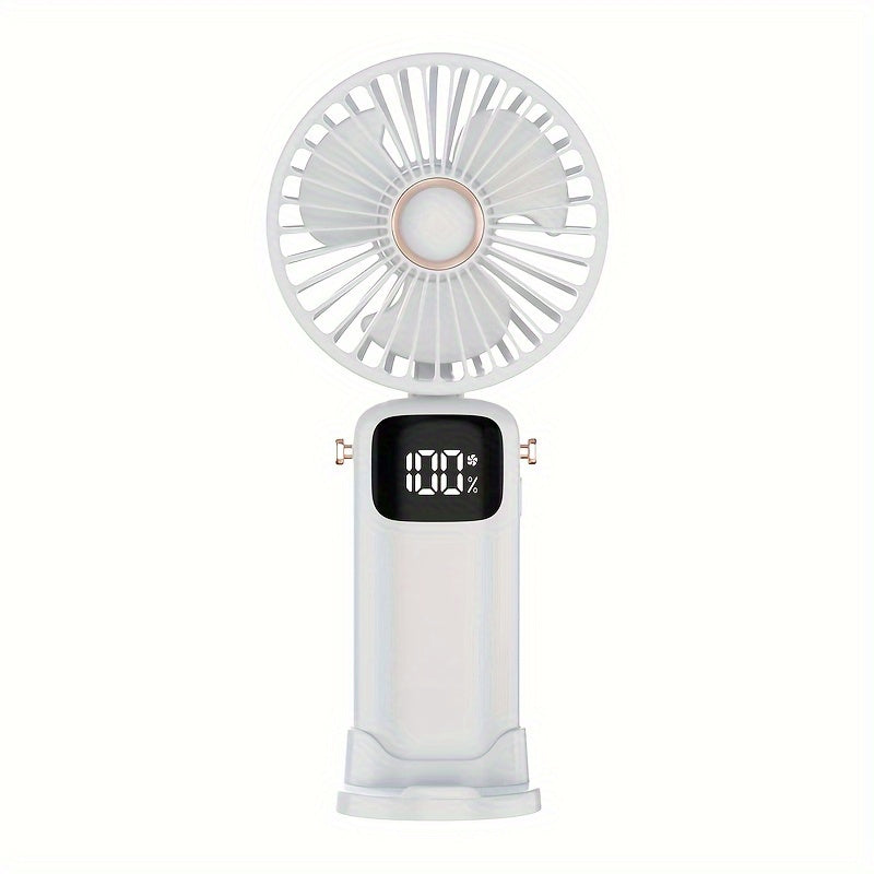 Portable Mini Fan USB Rechargeable Handheld Fan with LED Indicator, 6 Speeds for Travel Outdoor Camping
