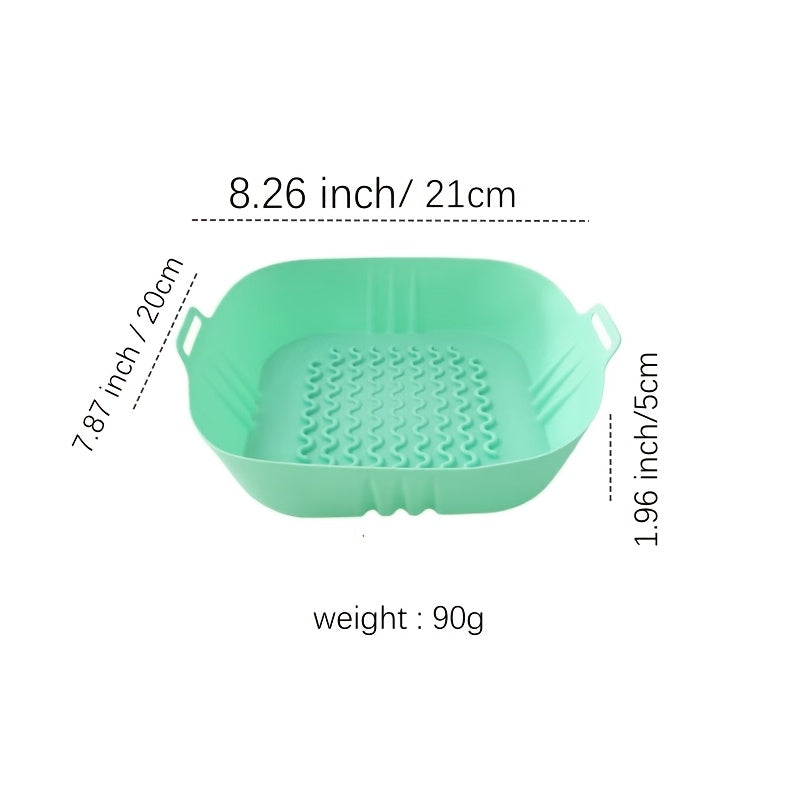 Square Silicone Air Fryer Liner 8 Inch Reusable Food-Safe for 4-7 Qt Ovens