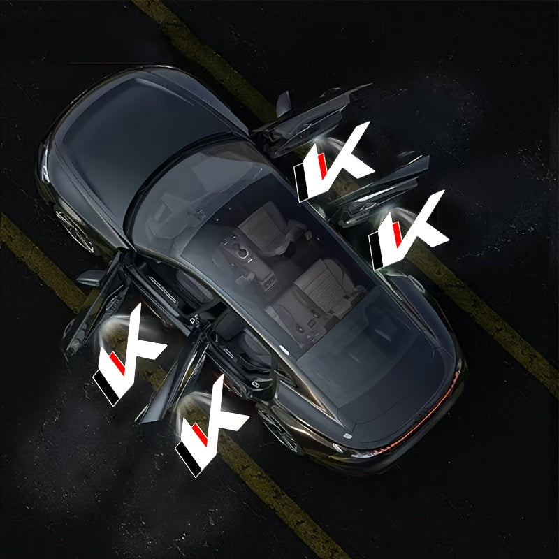 2pcs LED Car Welcome Lights, Battery-Powered, Easy Open Door, Bright Logo