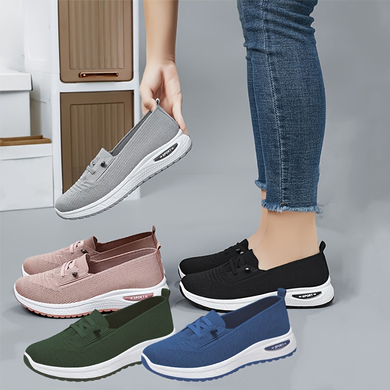 Ayollar uchun nafas oladigan tikuvsiz sport poyabzali, kundalik, bog‘lamli, tashqi foydalanish uchun oyoq kiyimlari