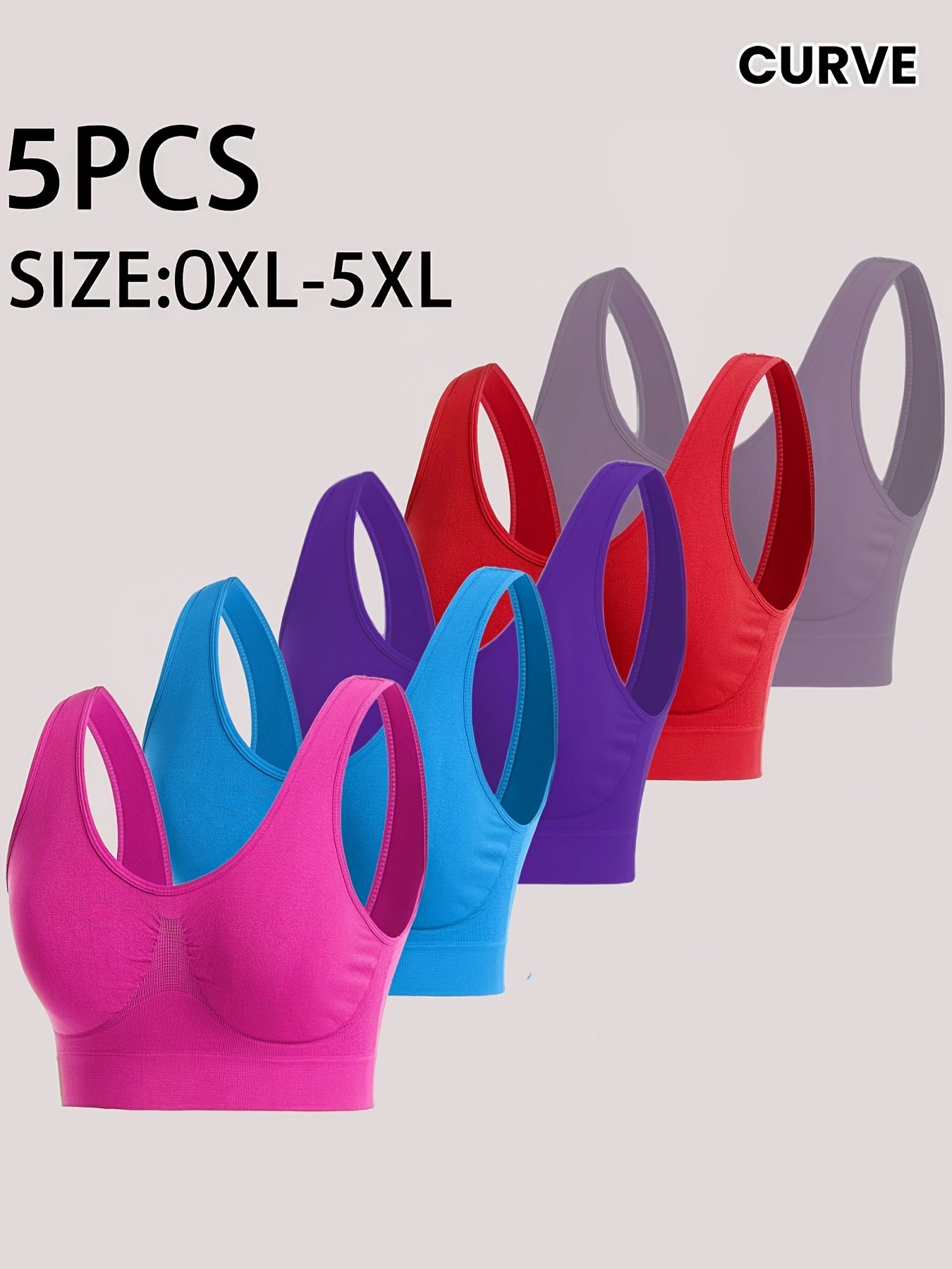 Women's Plus Size Sports Bras Breathable Nylon Elastane Padded No Wire