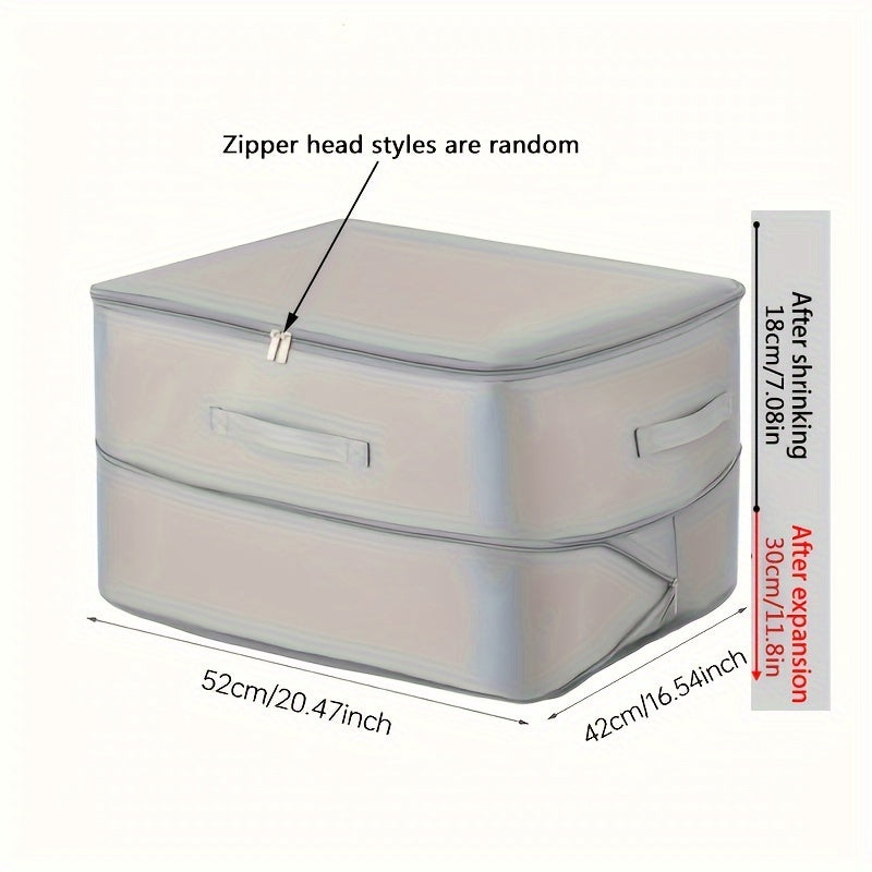 Bolsa de almacenamiento de nylon de autocompresión con cremallera para edredones, ropa y mantas, ahorrador de espacio, organizador de alta resistencia