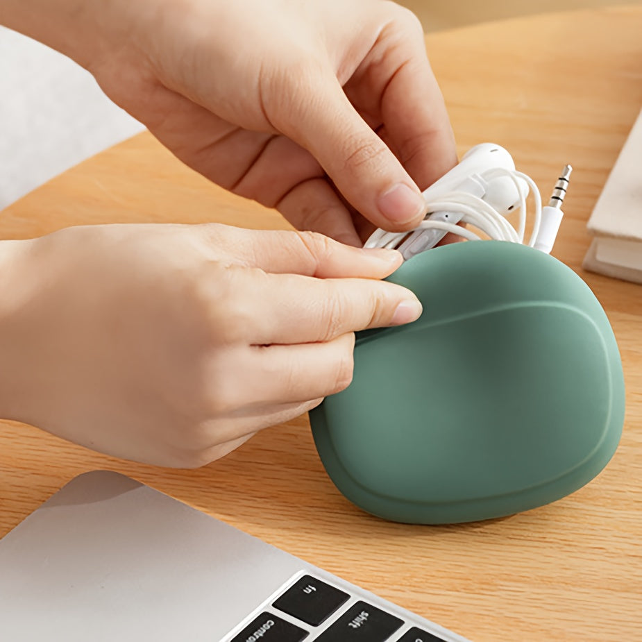 Bolsa de almacenamiento de silicona para cables y cargadores, organizador para uso en el hogar