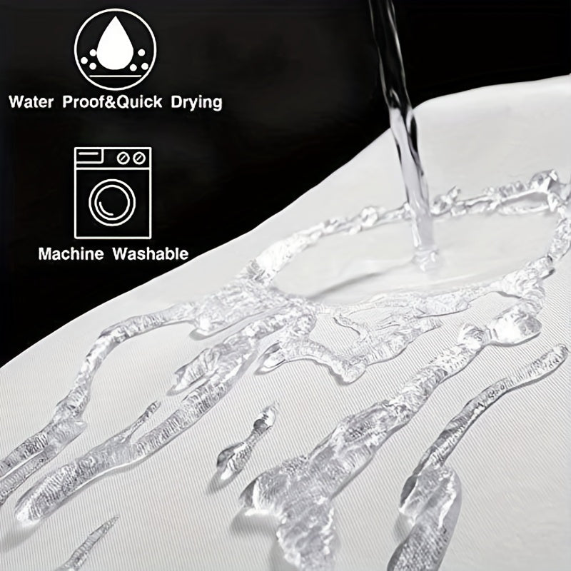 Peach Cartoon Shower Curtain Waterproof with 12 Hooks Bathroom Decor