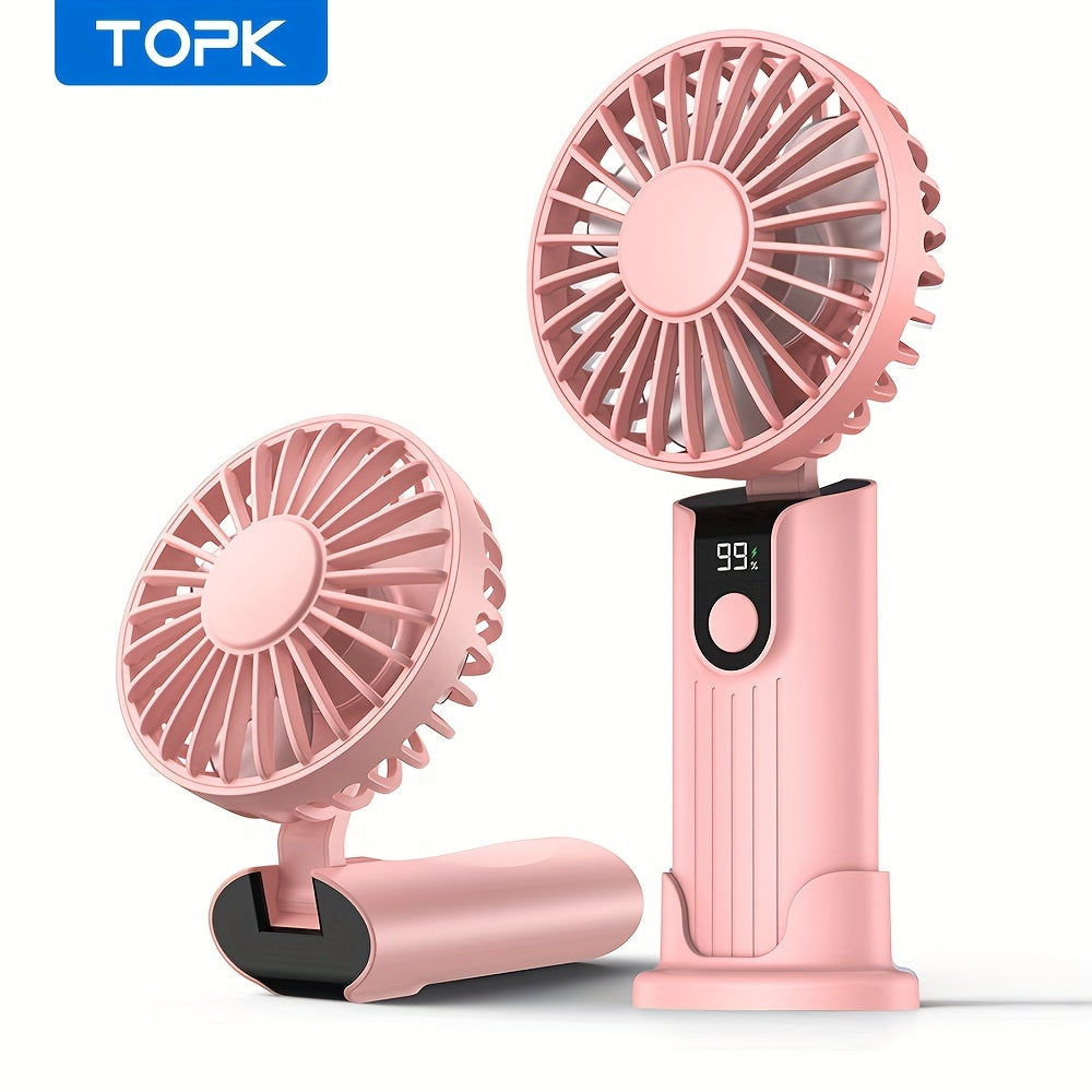 Portable Handheld Fan with 5000mAh Battery Up to 24 Hours Rechargeable Foldable Quiet Brushless Motor