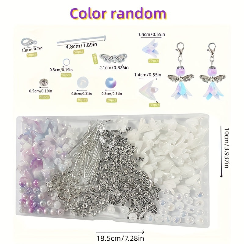 Набор из 350 подвесок Ангела-Хранителя с карабином, идеально подходящий для создания милых украшений, таких как ожерелья, браслеты, манжеты и брелоки.