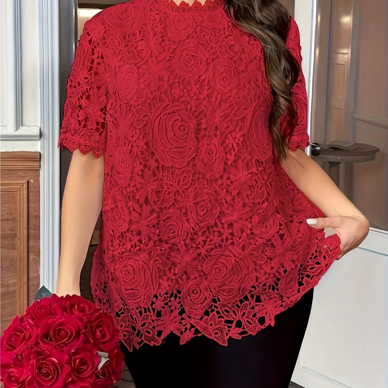 Plus o'lcham ayollar uchun korsetli tasmali orqa tugma old kiyim, yengil, yarim shaffof top