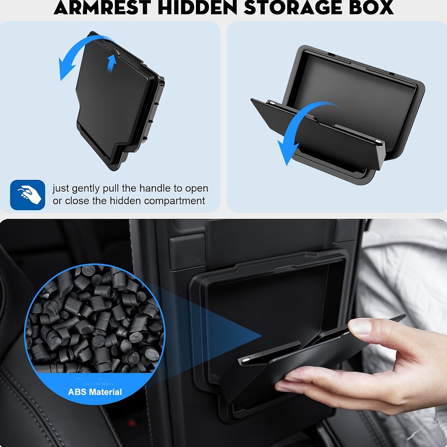 Tesla Model 3 Highland uchun Avtomobil Ichki Tashkilotchisi Quti, ABS Saqlash Qutisi va Yashirin Chashka Tutqichli