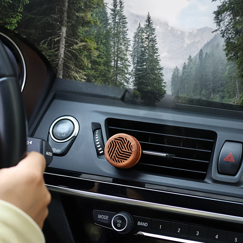 Car Essential Oil Diffuser Portable Wooden Car Aromatherapy Device