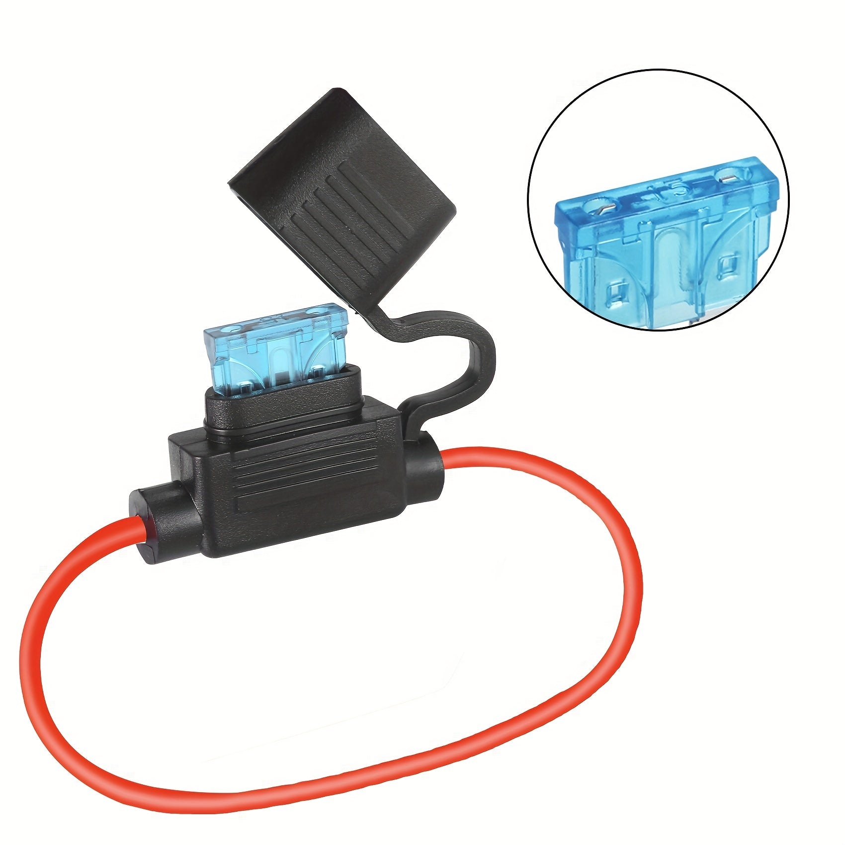 Portafusible en línea 14 AWG 12V 15A conector de cable de fusible de hoja