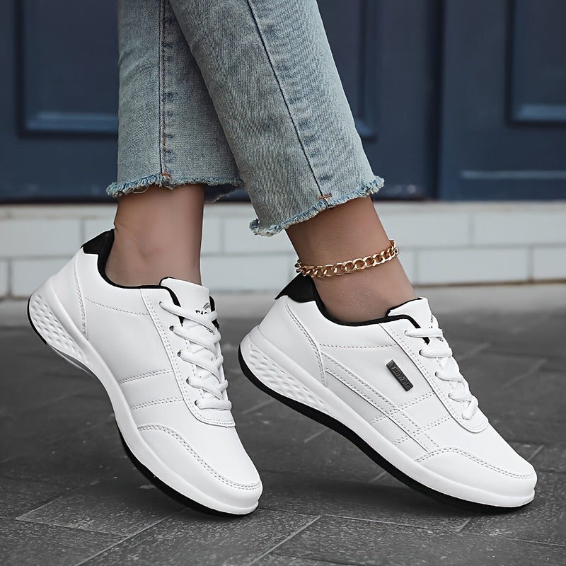 Women's Casual Lace-Up Sneakers with Platform Soft Sole Low Top All-Season