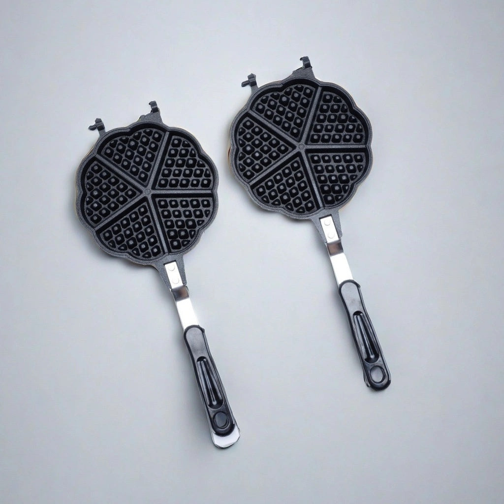 Uy uchun mo'ljallangan, ikki tomonlama panjara bilan ajraladigan tashqi alüminiy vafli tayyorlagich.