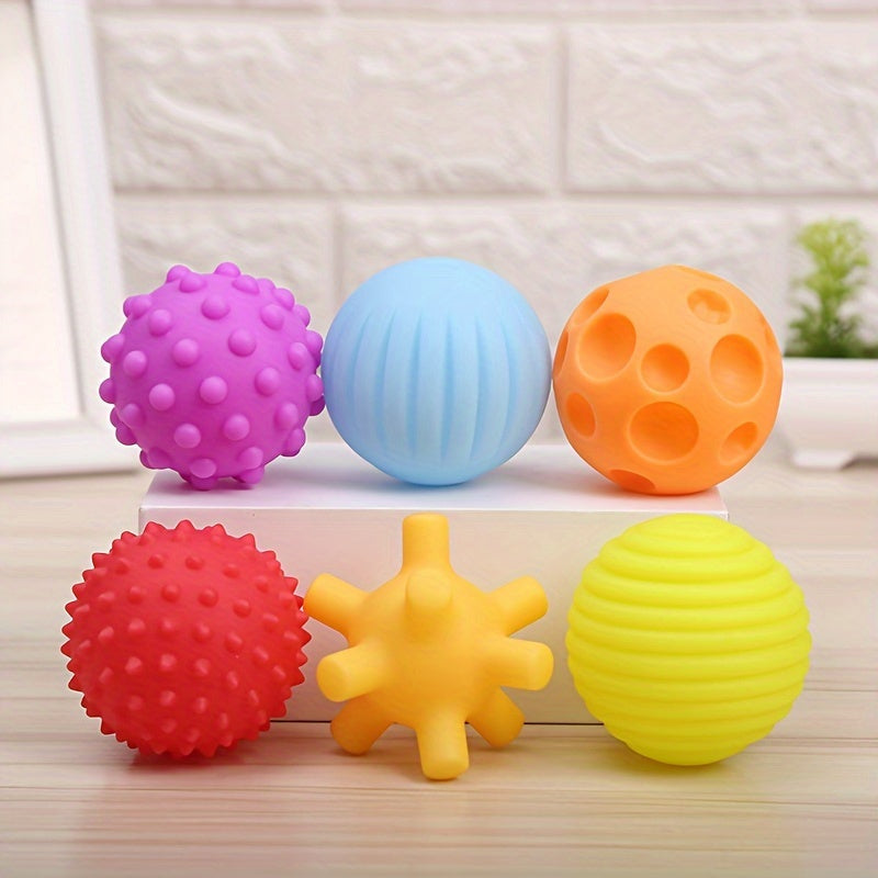 Yosh bolalar uchun kognitiv o'yinchoq - Erta o'rganish va chaynash uchun rang-barang silikon sezgi to'pi, Qizil/Yashil/Sariq, Bolalar o'yinchoqlari