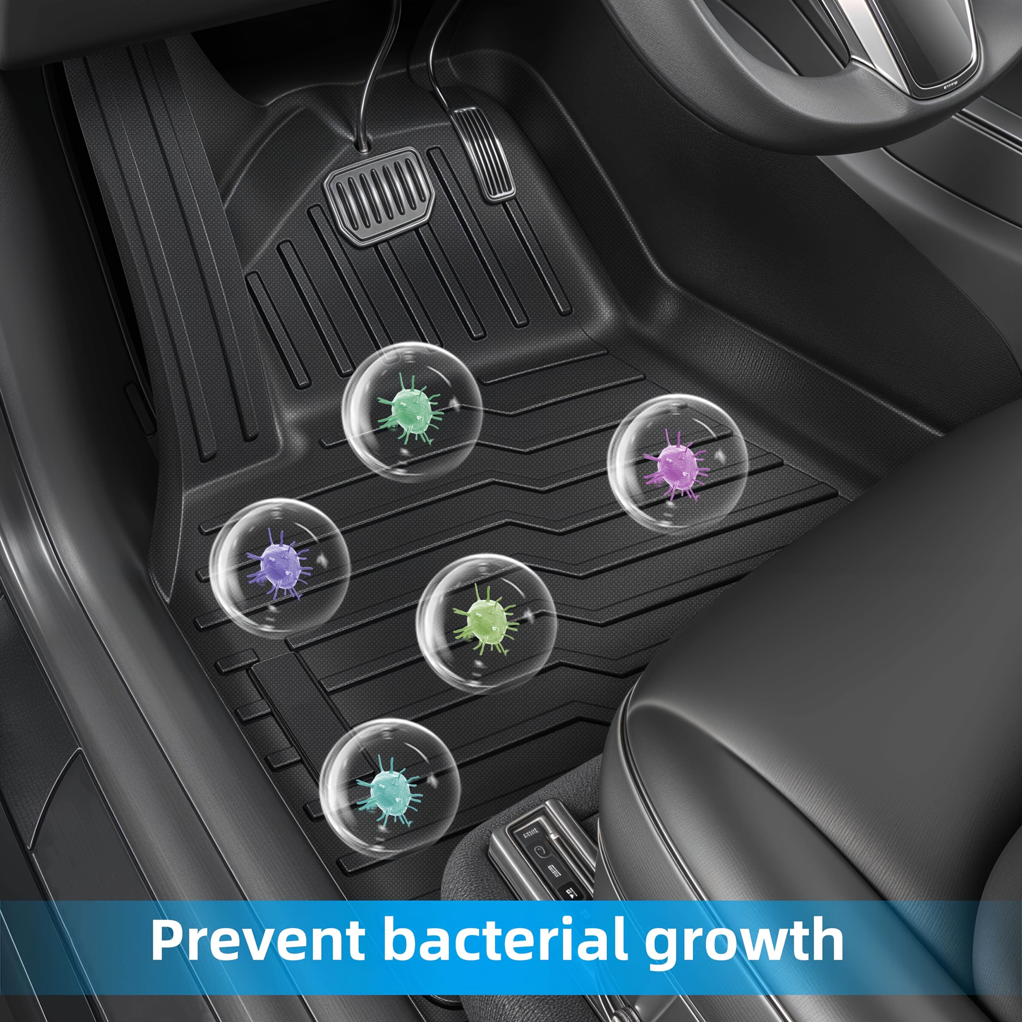 Car Floor Mats for Tesla Model Y 2019-2024 Waterproof Non-Slip TPE 6pcs Set