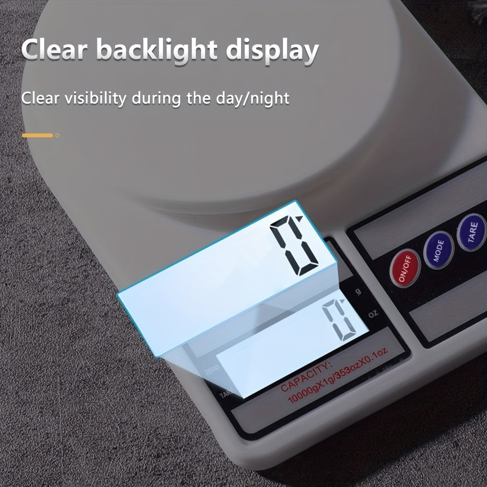 Digital Kitchen Scale 10000g 1g Accuracy Compact Battery-Operated for Baking and Cooking