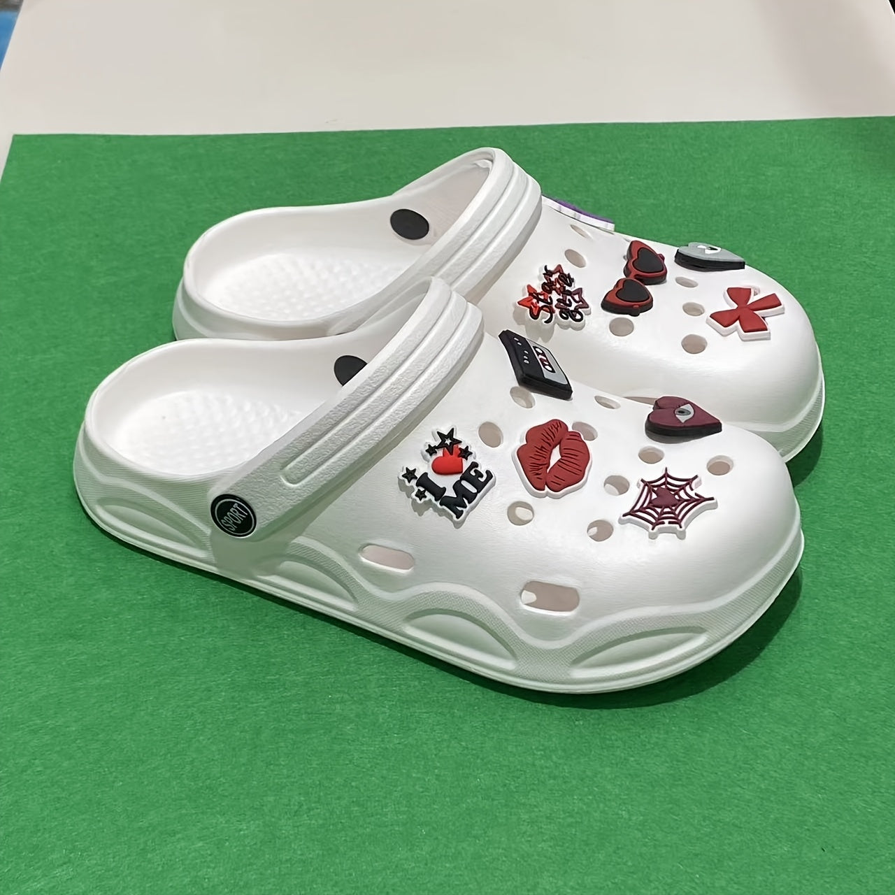 Women's Summer Hollow EVA Sandals with Cartoon Pendant and Accessories