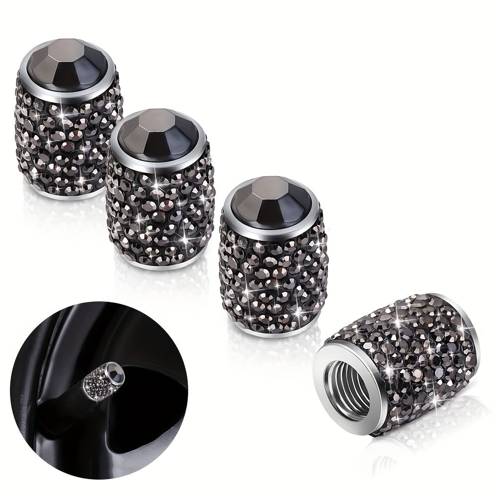 4 шт. хрустальных колпачков для вентилей шин универсальные для автомобилей, внедорожников, мотоциклов, велосипедов, грузовиков