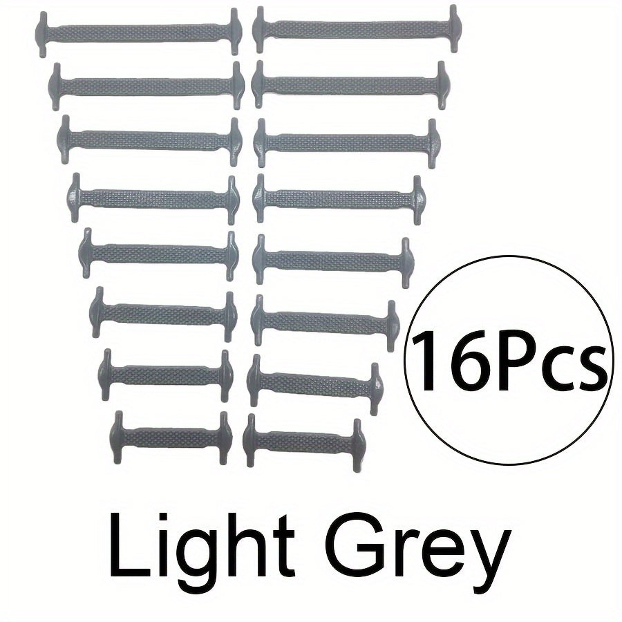Unisex Silicone No-Tie Shoelaces Adjustable Durable 16 Pack Multiple Colors