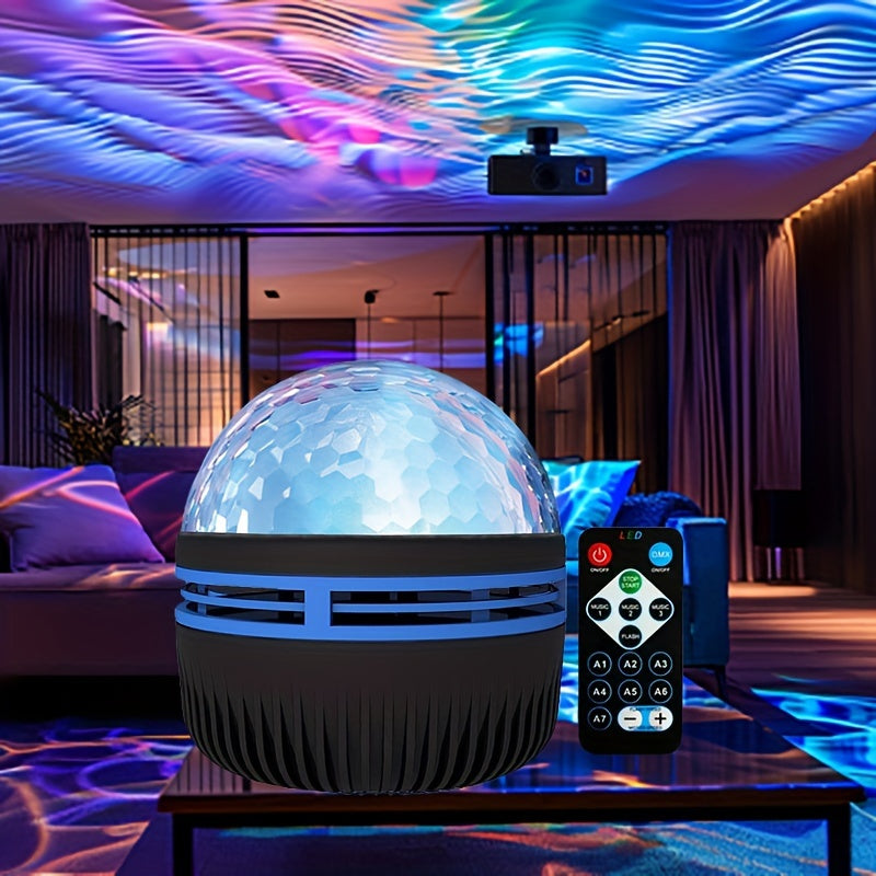 Night Light Projector with Ocean Waves Black USB Powered for Bedroom Home Theater
