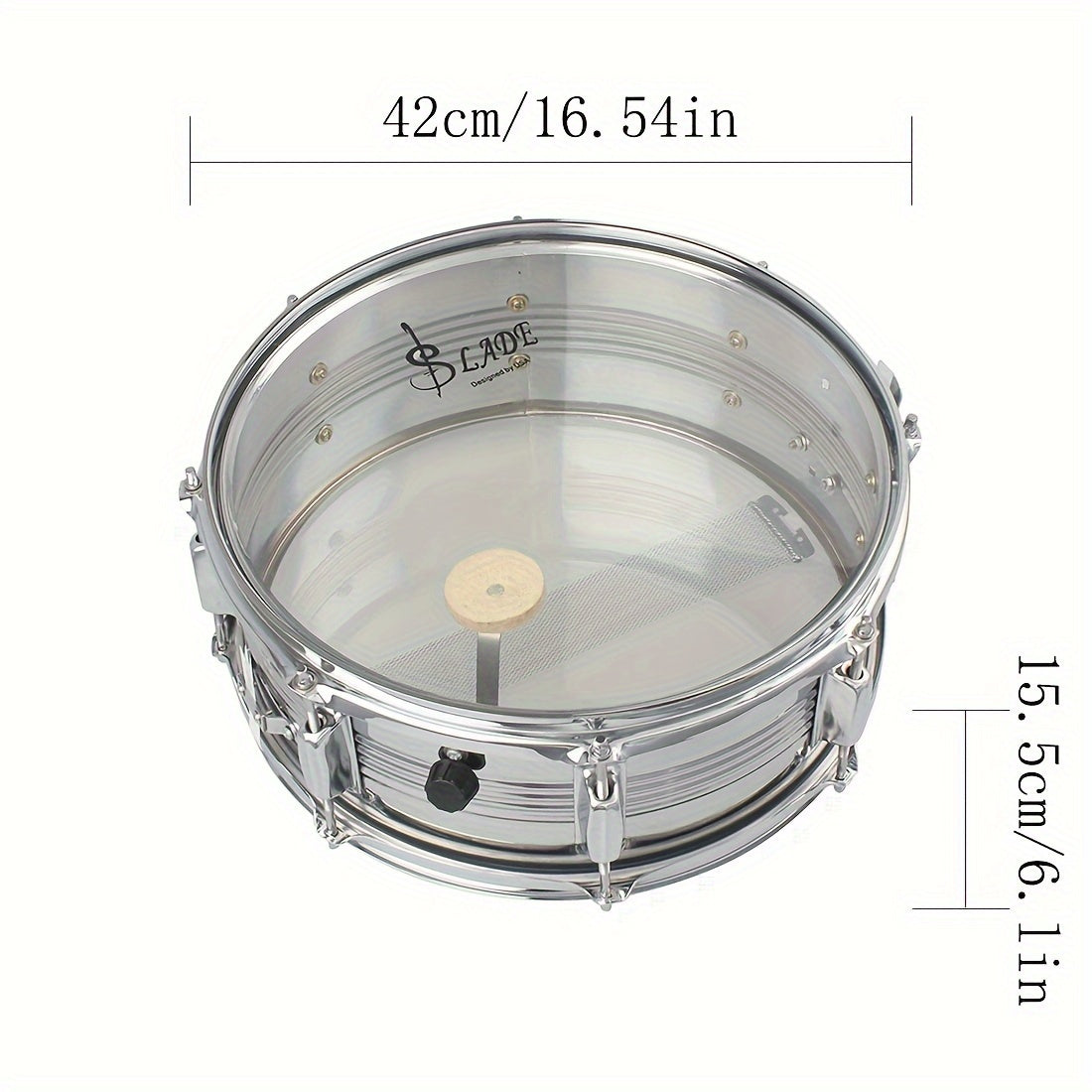 14-Inch Small Military Snare Drum Transparent Drumhead Marching Band Instrument