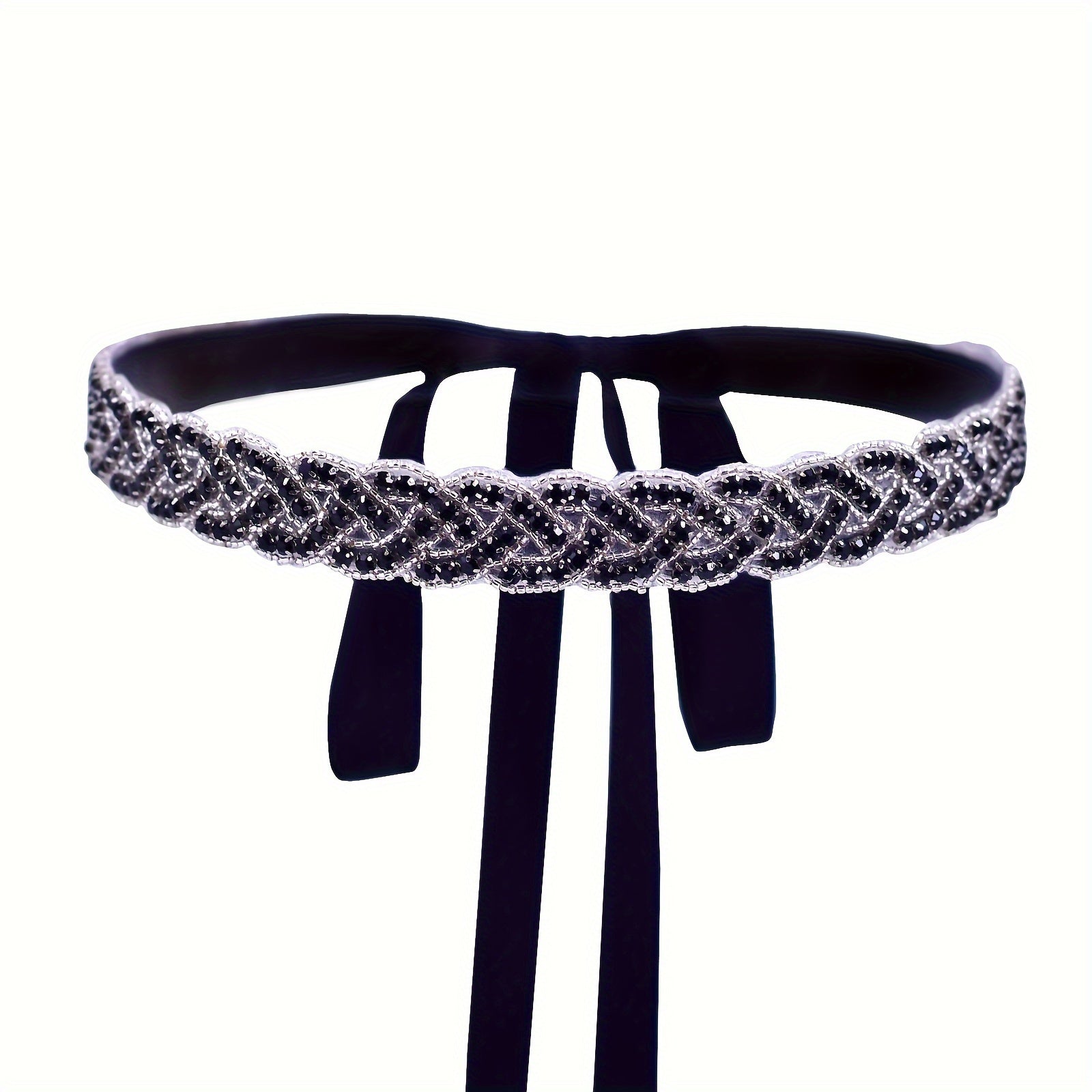 Women's Black Rhinestone Waist Belt for Wedding Party Dress