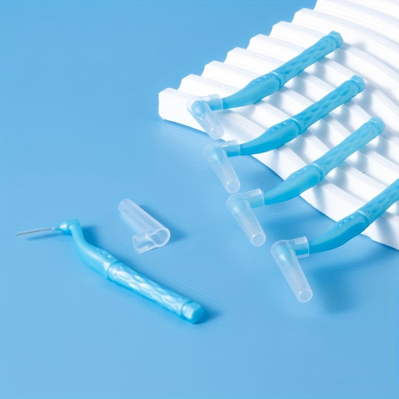 10Pcs L-Shaped Interdental Toothbrushes for Gaps and Braces