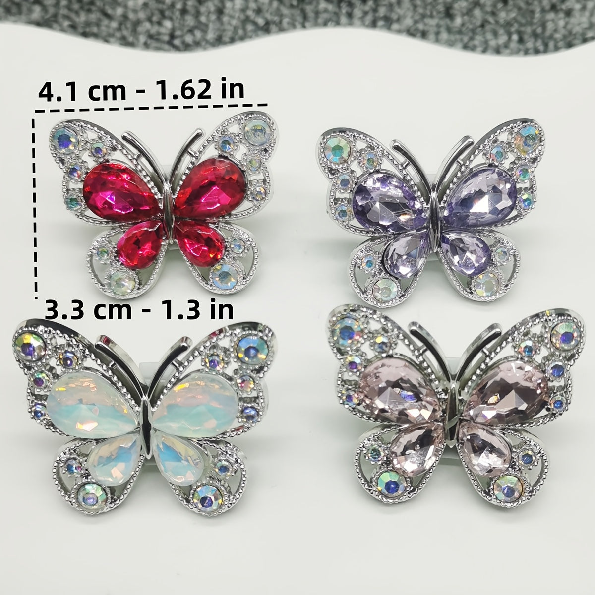 Women Rhinestone Butterfly Shoe Lace Charms Jewelry Shoe Decorations Accessories