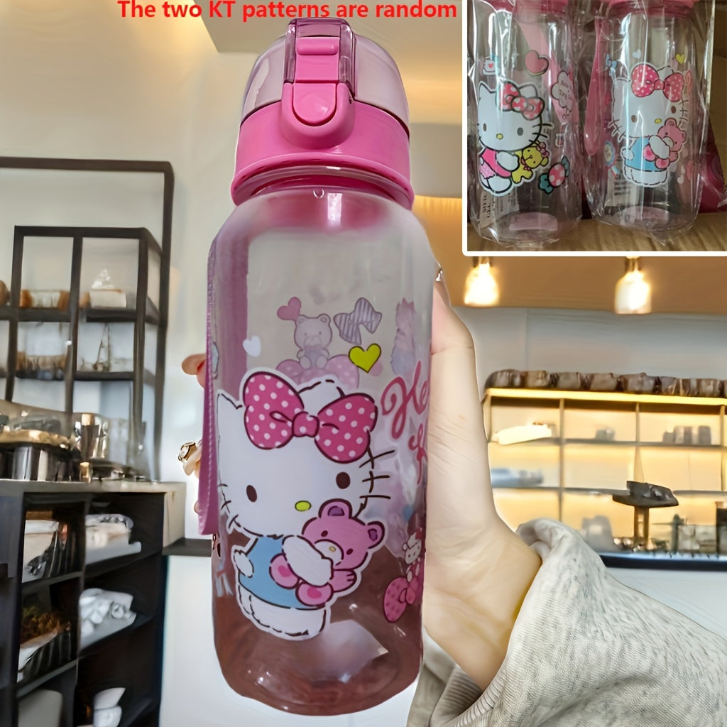 Botella de agua Hello Kitty a prueba de fugas para bebidas deportivas, ideal para actividades al aire libre y ciclismo