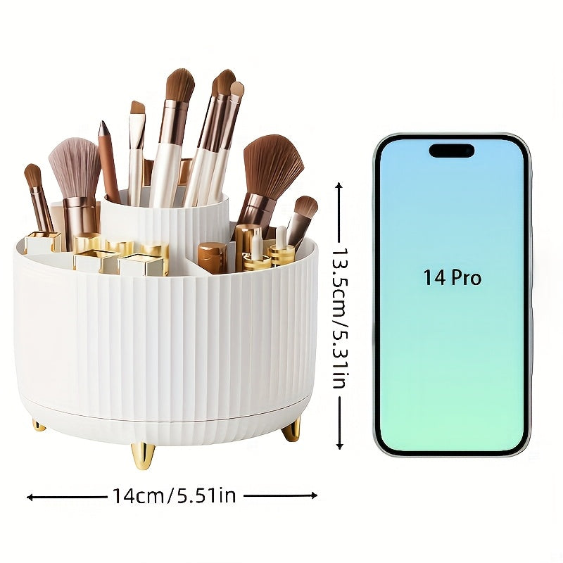 Rotating Makeup Organizer with 5 Compartments Plastic Hypoallergenic Polished