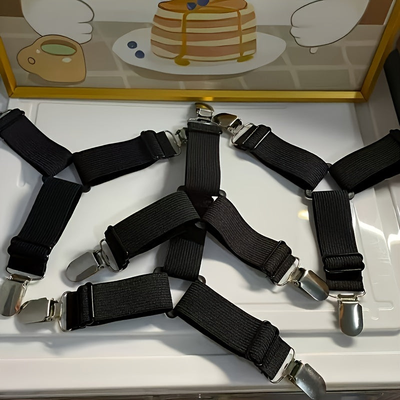 Juego de 8 sujetadores ajustables de lámina elástica, clips antideslizantes para colchón