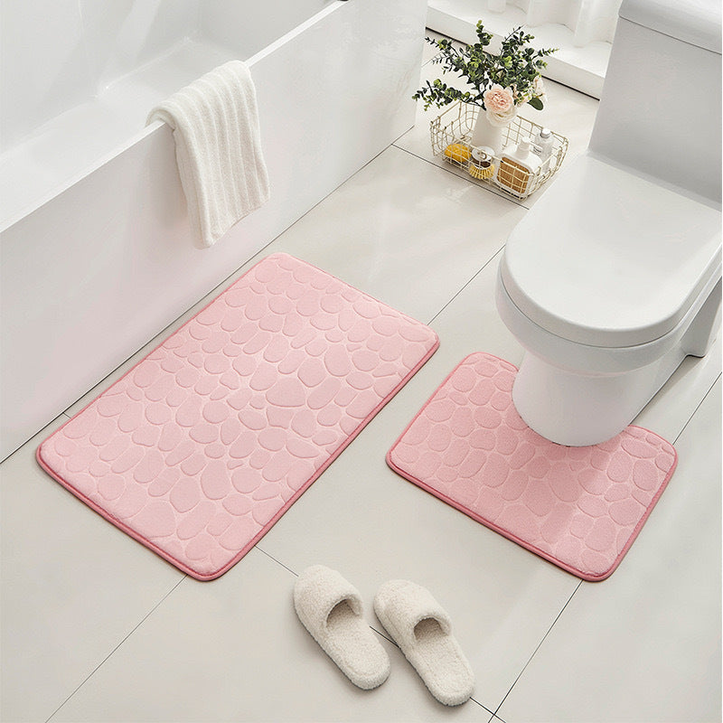 Alfombra de baño con relieve de piedra de guisante, antideslizante, absorbente y lavable