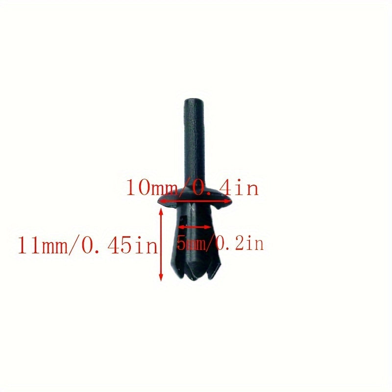 30 piezas de clips de remache de plástico negro para guardabarros para sujetadores de carrocería