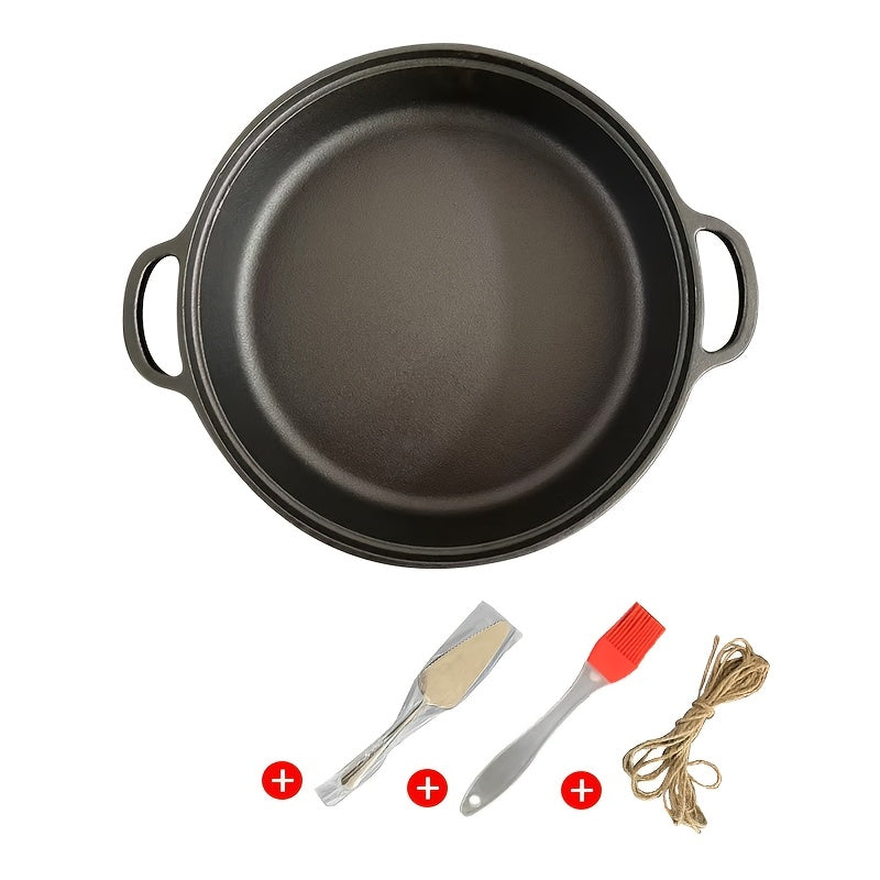 Set of 6 Cast Iron Skillets for Pancakes and Crepes Non-Stick Dual Handles