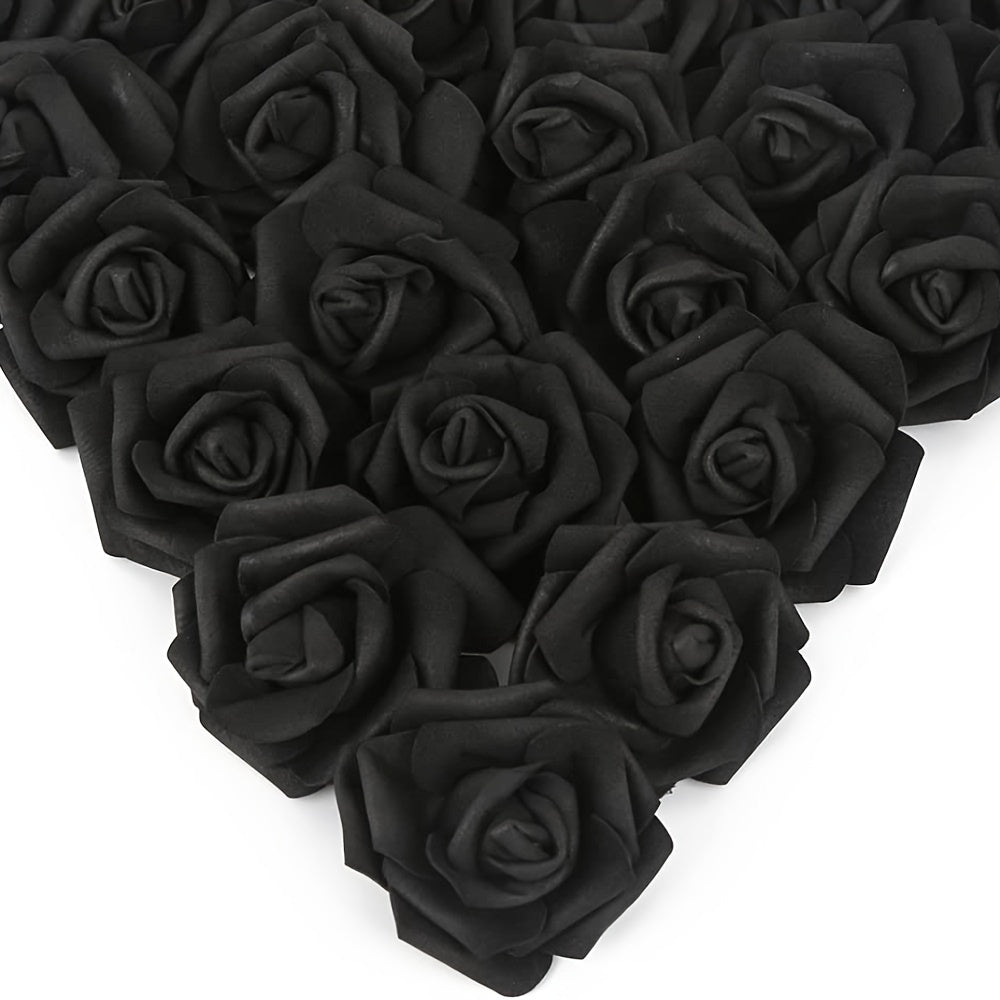 50 Pack Artificial Rose Flower Heads for DIY Crafts Weddings Home Decor