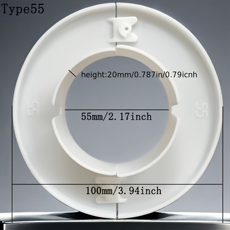 2-to'plam PVC devor teshigi qopqog'i konditsioner va quvur uchlari uchun
