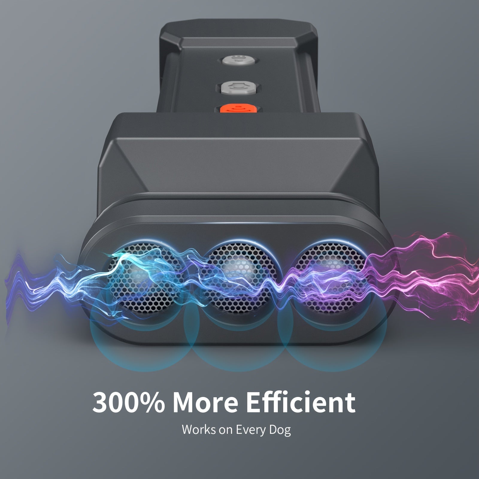 Dog Repeller with Soundwave Technology, 3 Emitters, Beep Sound and Flashlight for Outdoor Use